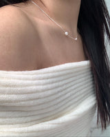 (silver925) Pearl cubic necklace *silver