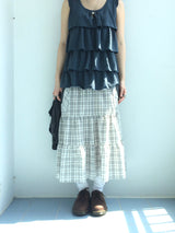 Tear Shirring Sleeveless Top