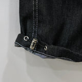 Cross Printing Denim Pants