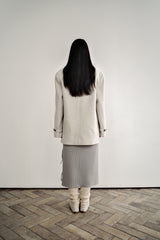 Fuzzy heavy wool coat, Light grey