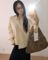 Formu Croissant Seam Leather Hobo Shoulder Bag