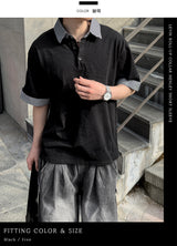 Levin Roll-Up Collar Henley Short Sleeve