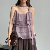 Polka Dot Ruffle Camisole Top