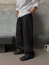 D-ring non-fade regular denim pants