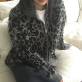 ダウティ レオパード ニットウェア ジップアップ