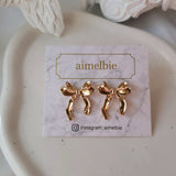 バレリーナリボンピアス - Gold Color