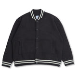MODAL VARSITY KNIT CARDIGAN CHARCOAL