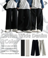 [3-tier length] [S–2XL] オフサイドタックワイドコットンパンツ (2 colors)