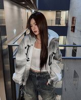 Copper Rivet Pin Tuck Cargo Denim Pants