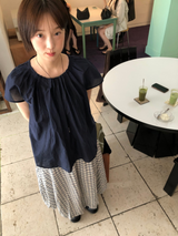 シルキーピンタックブラウス