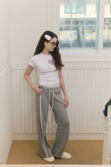 Sweet Dreams Lace Flare Pants (Gray)