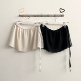 Rion dot chiffon layered wrap skirt