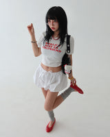 ガールフレンドレタリングクロップドTシャツ