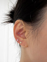 [925silver] カラーキュービックピアス (3color)