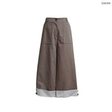(2color) チェックロールアップワイドクロップドパンツ