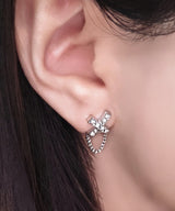Cross cubic chain earrings