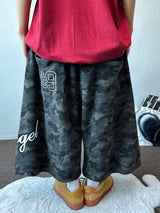 Archien Camo Print & Embroidery Bermuda Shorts 2color