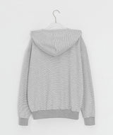 Kyuki Unbalanced Striped Hood Zip-Up