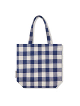 Check pattern heart logo eco bag navy (FCE5BG007P)