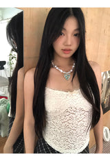 French Design Lace Sleeveless T-shirt