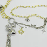 Heart keyring Silver Gold Chain Belt