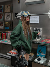New York Embroidered Overfit Hoodie