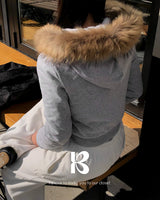 [ORIGINAL] POE Fur Hood 2-Way Zip-Up Hoodie
