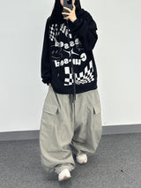 flag knitwear zip-up
