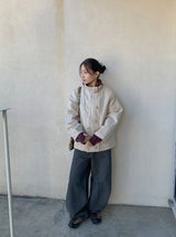 [unisex] シュエンコットン カーブドワイドバンディングパンツ
