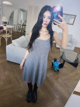 wool twisted knit sleeveless dress