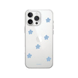 [handmade] blue flower pearl pattern jelly hard case