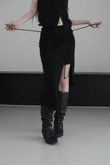 unbalanced low tunnel skirt (2color)