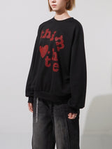 Checker Heart Overfit Sweatshirt