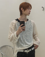 26SS★ [PLAN MADE/MADE]スラント スナップ ダメージ ニット