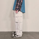 strap elastic pants_white
