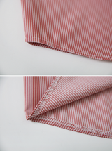 Real ストライプクロップ長袖シャツ (4color)