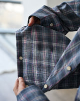 AF SEERSUCKER CHECK SHIRT BLUE