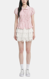 Auri Shirred Collar Blouse