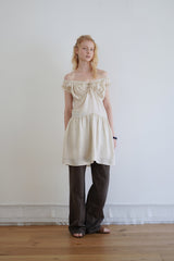 Silky shirring dress_beige