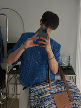 3 TAP Check Tweed Short Sleeve Jacket (2color)