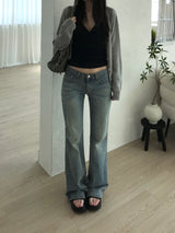 ステッチブーツカットデニムパンツ (one color)