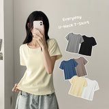 Daily Yeori Fit Basic U-Neck Plain Short Sleeve T-Shirt