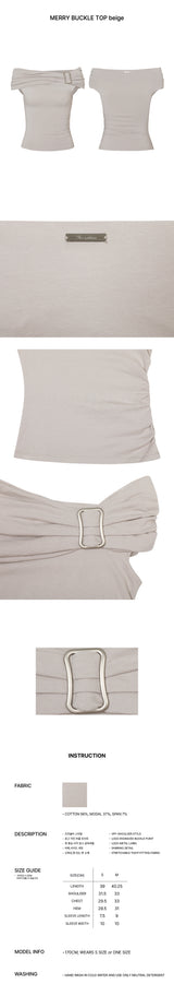MERRY BUCKLE TOP beige