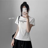 ワサップ レタリング ヒップムード ストレッチ ショートスリーブ Tシャツ(2 Colors)