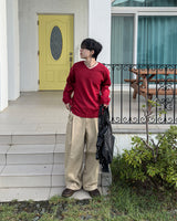 Marel One-tuck Wide Cotton Pants