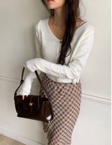 Vintage Leather Classic Shoulder Bag