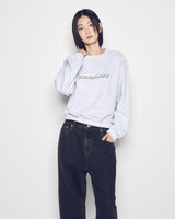 25FW WOMAN ラウンドフォントレタリングクロップスウェット メランジ