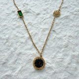 Obsidian Medallion Necklace