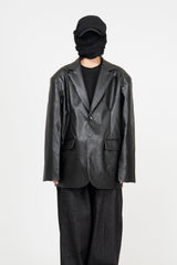 Forem One Button Leather Jacket