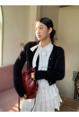 half turtleneck strap lace frill long-sleeve t-shirt